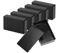 QWORK® 6 piezas caja de derivación de plástico ABS negro, caja de conexiones electrónicas para energía, instrumentos y proyectos portátiles (100x60x25 mm)