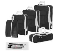 QWORK® 6 Piezas Cubo de Embalaje Comprimible, Bolsas Compresion Viaje, Organizador de Maletas con Bolsa para Zapatos