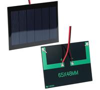 QWORK® 6 Piezas de Micro Mini Células de Panel Solar 3V 0.3W 80mA con Cable de 15 cm - Ideal para Proyectos DIY y Carga de Baterí