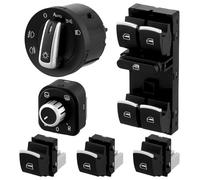 QWORK® 6 Piezas Interruptores Combinados para Automóviles, Interruptores de Espejo y Ventana, Compatibles con VW Golf 5/6 5ND959857 5ND941431B