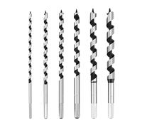QWORK® 6 piezas Juego de brocas de barrena, broca para madera, broca hexagonal, acero con alto contenido de carbono, vástago hexagonal, 6/8/10/12/14/16 * 230MM