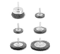 QWORK® 6 piezas juego de cepillos para rueda de alambre, cepillo alambre taladro , acero al carbono , vástago de 1/4 "(6 mm), para eliminación de pintura, limpieza de óxido y abrasivo