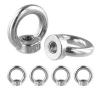 QWORK® 6 Piezas M12 Tuerca de anillo, acero inoxidable 304, Tuerca de ojo de elevación, para Accesorios de Elevación