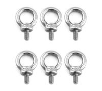 QWORK® 6 Piezas M6 Cancamo - 65KG - M6 Anillos de Elevación, Perno Ojo de Levantamiento de Rosca Macho in 304 Acero Inoxidable