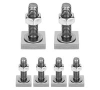 QWORK 6 Piezas Ranura En T Caja de Techo Kit de Tornillos, M6 Adaptador de Pista En T, Tornillo En T, Con Tuercas Y Arandelas Para Baranda, Portabicicletas de Techo