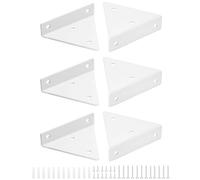 QWORK® 6 Piezas Soporte de estantería flotante, Soporte estanteria pared de acero, 10x8 cm Blanca