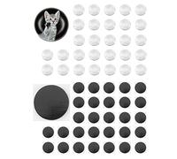 QWORK® 60 Piezas cabujón de Vidrio en Blanco e imanes Redondos con Autoadhesivo para Manualidades, imanes pequeños para Nevera y Pizarra Blanca