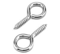 QWORK® 60 Piezas Pernos De Ojo, 40 * 19 mm, Tornillos De Ojal, Ojales De Tornillo Galvanizados, Para Artesanías De Corcho Marcos De Madera Colgantes