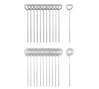 QWORK® 60 Piezas Portafotos Pinzas, Soporte de Tarjetas de Memo para Decoración de Tarta de Fiesta de Boda - Forma de Corazón y Redondo