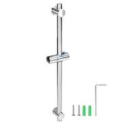 QWORK® 66 cm Barra de ducha con soporte de ducha - Acero inoxidable SUS 304 - Superficie cepillada - Orificios de fijación regulables