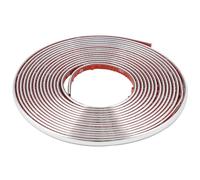 QWORK® 6mm x 5M Tiras Cromadas Adhesivas Tira Decorativa y Protectora para Coche y Hogar - Flexibles y Fáciles de Aplicar - Plata