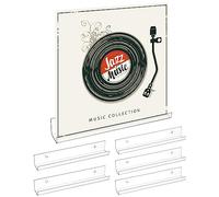 QWORK® 6X Soporte Vinilos de Acrílico Transparente, Estanteria Pared para Discos de Vinilo, Fotos, Libros, Obras de Arte, Maquillaje (30,5 x 4 x 4 cm)