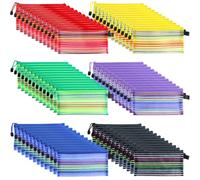 QWORK 72 estuches para lápices a granel, 6 bolsas de malla con cremallera de colores surtidos, estuches de nailon de 9 x 4.7 pulgadas