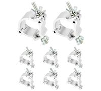 QWORK® 8 Abrazaderas para Iluminación de Escenario, 48-51 mm, Carga Nominal hasta 100 kg, Soporte para Truss de Aleación de Aluminio