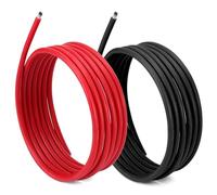 QWORK® 8 AWG 8,3 mm² Cable de Silicona - 2,5 m Negro y 2,5 m Rojo - Cable Electrico 1650 Hilos Alambre de Cobre Estañado para RC Coche, Avión no Tripulado, Batería de Avión, etc