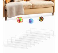 QWORK® 8 Pack Bloqueador Debajo sofá Muebles de 40x8x4cm, plástico Transparente, con Cinta autoadhesiva para Evitar la Suciedad, el Polvo, los Juguetes y Las Mascotas