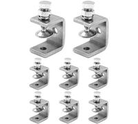 QWORK® 8 Piezas 304 acero inoxidable C abrazadera, Sargentos G, Para Carpintería De Bricolaje, Soldadura, Ebanistería, Color Plateado