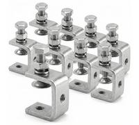 QWORK® 8 Piezas 304 acero inoxidable C abrazadera, Sargentos G, Para Carpintería De Bricolaje, Soldadura, Ebanistería, Color Plateado