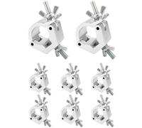 QWORK® 8 Piezas Abrazadera para Luces de Escenarios - 30-36 mm - Capacidad de 100 kg - Truss Clamp de Aleación de Aluminio