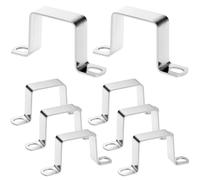 QWORK® 8 Piezas abrazaderas para tubo cuadrado, abrazadera cuadrada inoxidable 304 de 40x40mm, para ventanas y tuberías