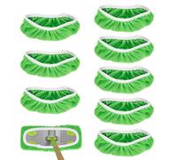 QWORK® 8 piezas almohadillas húmedas de microfibra reutilizables, compatibles con la mopa Swiffer, 25.4 x 11.5 cm, para uso en seco y húmedo