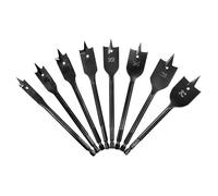 QWORK® 8 piezas brocas pala, 12-32 mm broca plana madera con vástago hexagonal de 1/4 de pulgada, broca de espada de acero al carbono con estuche portátil