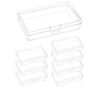 QWORK® 8 piezas caja plastico con tapa, caja organizadora plastico transparente, para artículos pequeños, 13 * 8 * 3cm