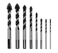 QWORK® 8 Piezas Juego de brocas con punta de carburo de tungsteno para azulejos, hormigón, ladrillo, vidrio, plástico y madera, 3, 4, 5, 6, 8, 10, 14, 16 mm.