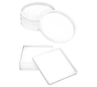 QWORK® 8 Piezas Moldes de Resina de Silicona, Moldes Redondos y Cuadrados para Manualidades, Tapetes de Copas