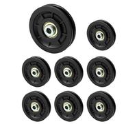 QWORK® 8 Piezas Polea Gimnasio de 90 mm, Rueda de Nylon Universal para Equipos de Fitness, Carga Máxima 450 kg, Adecuada para Cuerdas de hasta 7 mm