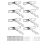 QWORK® 8 Piezas Soportes Estantería Invisible - 100mm - Hierro Macizo - para Estante de Madera y Decoraciones de Pared