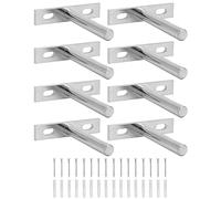 QWORK 8 Piezas Soportes Estantería Invisible - 75mm - Hierro Macizo - para Estante de Madera y Decoraciones de Pared