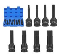 QWORK® 8 Piezas vasos hexagonales de 1/2", fabricados en acero al cromo-molibdeno, H5, H6, H8, H10, H12, H14, H17, H19