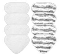 QWORK® 8 Recambios Compatible con Vileda Steam y Steam Plus - 4 Almohadillas de Microfibra y 4 de Fregado - Accesorios Lavables para Limpiador a Vapor de Suelos, Baldosas y Madera