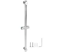 QWORK® 80 cm Barra de ducha con soporte de ducha - Acero inoxidable SUS 304 - Superficie cepillada - Orificios de fijación regulables