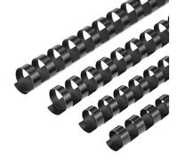 QWORK® 80 Piezas 21 anillos anillas encuadernar, 12/14/16/18 mm espirales encuadernacion, capacidad A4 de 90-150 hojas, negro