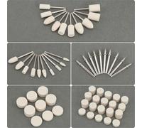 QWORK® 80 Piezas Ruedas de Pulir de Fieltro de Lana para Herramientas Rotativas - Cabezales de Pulido de Ø4-25 mm, Vástago de 3mm - para Metal Vidrio Joyería