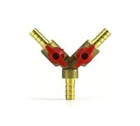 QWORK® - 8mm Conector de válvula en Forma de Y, Divisor, latón y aleación de Zinc, Conector de Manguera de 3 vías y válvula de Bola de Cierre para Aceite, Agua, Gas y latón