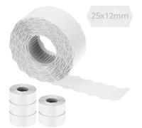 QWORK® 9.000 etiquetas autoadhesivas 26x12 mm blancas para etiquetas de precios - rectangulares con borde ondulado