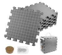 QWORK® 9 Piezas tablero de bloqueador crochet, 1.9 cm espumas de grosor para tejer con 100 agujas, bolsa de almacenamiento y cojín para agujas