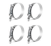 QWORK Abrazadera de manguera de acero inoxidable de 2,75 pulgadas, rango de trabajo de 76 mm - 84 mm, para ID de manguera de 2,75 pulgadas, abrazadera de intercooler de entrada turbo, paquete de 4