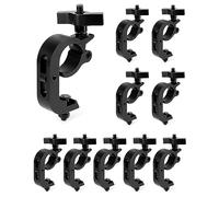 QWORK Abrazadera de truss resistente, abrazadera de gatillo de luz de escenario, paquete de 10 unidades de 330 libras, accesorio de aluminio, clips de luz DJ para vigas de 1.9 a 2 pulgadas, para luz