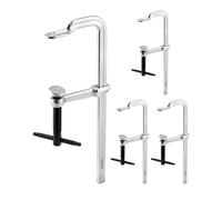 QWORK Abrazadera F resistente de 8 pulgadas, paquete de 4 abrazaderas de barra forjadas, profundidad de garganta de 2-1/4 pulgadas, mandíbulas de forja profesionales, riel, eje y mango