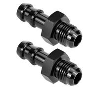 QWORK Adaptador de ajuste de púas macho 6AN a 3/8 pulgadas, paquete de 2 adaptadores de ajuste recto de aluminio, adaptador de línea de combustible de manguera giratoria