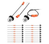 QWORK Adaptador de enchufe E26 con cable de 12 pulgadas, conectores macho de rosca de base media, paquete de 20 resistentes al calor con aislamiento ignífugo para iluminación interior y exterior, 660