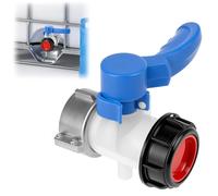 QWORK® Adaptador tanque agua IBC, DN40/62mm IBC Válvula de Mariposa IBC, para contenedor IBC de 1000L, tanque de agua, barril de lluvia