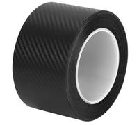 QWORK® Adhesivo de Fibra de Carbono, Adhesivo de 7 cm x 10 m, Protección Universal para Puertas de Coche, Umbrales de Puertas y Parachoques, Negro