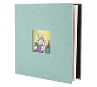 QWORK®Álbum de Fotos Autoadhesivo 28x27 CM con Funda de Lino, Pegar y Escribir, 40 páginas (20 hojas), para 140 fotos de 10x15 cm