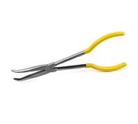 QWORK Alicates De Punta Curva, Alicates Extra Largos de 280 mm / 11", 45 Grados, Herramienta Para Reparación de Vehículos