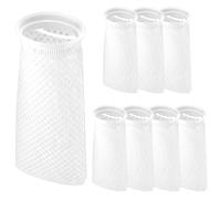 QWORK Almohadillas de filtro 3D para acuario, 4 pulgadas, paquete de 8 calcetines de filtro blancos, trampa de desechos finos de 150 μm, reutilizables y flexibles, para tanques de agua dulce y salada,